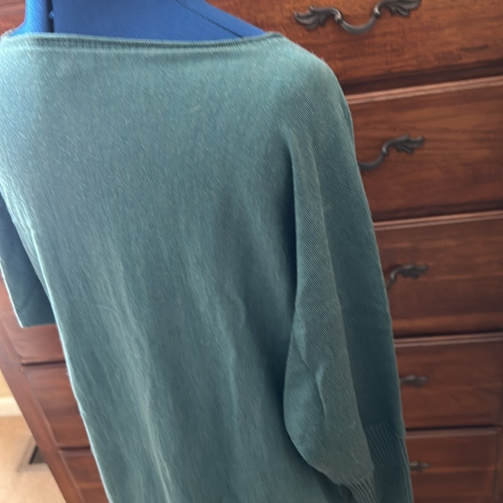 Eileen Fisher merino wool green sweater. - Picture 8 of 10